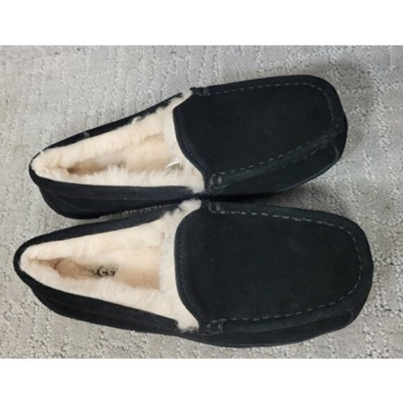 Ugg Womens Size 4MBlack Suede Slip On Flat Shearling Loafer Shoes.NEW - Picture 7 of 12